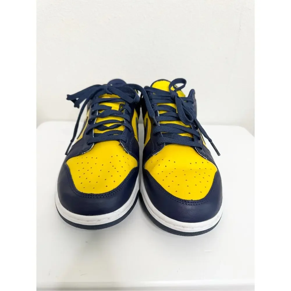 Nike Dunk Low Michigan Navy and Yellow Sneakers Men’s Size 12.5